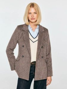 Marynarka damska z dodatkiem wełny w kratę brązowa rosemunda 803. Brązowe marynarki i żakiety Big Star, l, bez wzorów, z tkaniny, eleganckie. Za 349,99 zł.