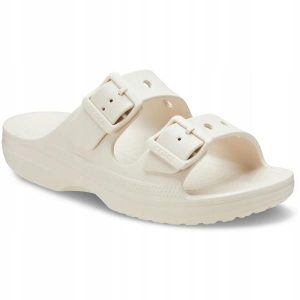 Klapki Dla Dorosłych Crocs Saturday. Brązowe klapki Crocs, bez wzorów, z materiału, bez obcasa. Za 199,99 zł.