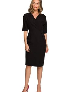 Stylove Sukienka w kolorze czarnym rozmiar: XL. Czarne sukienki Stylove, xl, bez wzorów, bez kołnierzyka, bez ramiączek, midi. Za 188,85 zł.