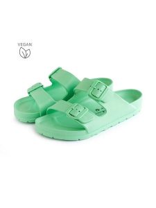 Avispas Klapki "Coachella" w kolorze zielonym rozmiar: 37. Zielone klapki Avispas, bez wzorów, z otwartym noskiem, bez obcasa. Za 73,99 zł.