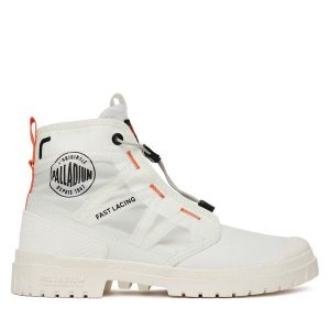 Trapery Palladium. Białe buty zimowe Palladium, bez obcasa, bez zapięcia. Za 289,99 zł.