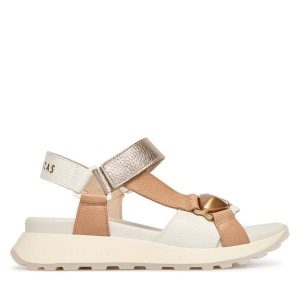 Sandały Hispanitas. Brązowe sandały Hispanitas, bez wzorów, bez obcasa, na płaskiej podeszwie, bez zapięcia. Za 549,99 zł.