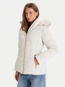 Morgan Kurtka puchowa 252-GITELA Beżowy Regular Fit. Brązowe kurtki Morgan, bez wzorów, z puchu, bez kaptura. Za 479,99 zł.