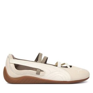 Baleriny Puma. Białe balerinki Puma, bez wzorów, bez obcasa, bez zapięcia. Za 349,99 zł.