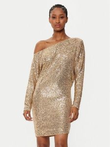 Marciano Guess Sukienka koktajlowa 5RGK69 6166A Złoty Bodycon Fit. Żółte sukienki Marciano Guess, z aplikacjami, z syntetyku, wizytowe, bez kołnierzyka, bez ramiączek, bodycon. Za 669,99 zł.