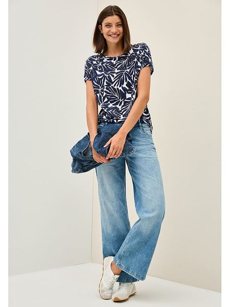 Cecil Koszulka w kolorze granatowo-białym rozmiar: M. Niebieskie bluzki Cecil, m, bez wzorów, z bawełny, bez kołnierzyka, bez ramiączek. Za 109,00 zł.