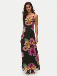 Vero Moda Sukienka letnia Ismene 10351431 Czarny Regular Fit. Czarne kombinezony Vero Moda, na lato, s, bez wzorów, z syntetyku, bez kołnierzyka, bez ramiączek. Za 259,99 zł.
