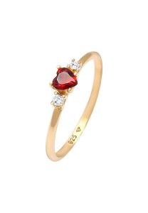 Elli Damskie pierścionek zaręczynowy serce z cyrkoniami z pozłacanego srebra próby 925 Sterling Silver Pierścionki 1 ct. Szare pierścionki Elli, z cyrkonią, pozłacane. Za 178,99 zł.