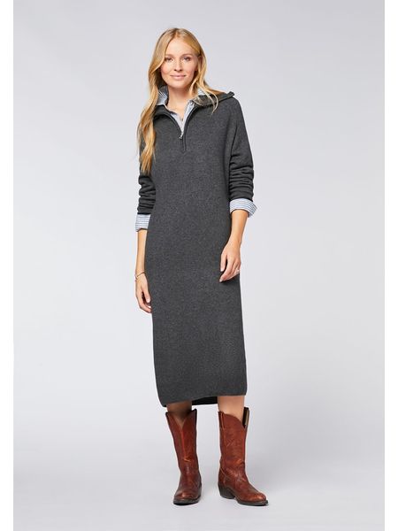 Polo Sylt Wełniana sukienka w kolorze antracytowym rozmiar: XL. Czarne sukienki Polo Sylt, na co dzień, xl, bez wzorów, z wełny, bez kołnierzyka, bez ramiączek, midi, proste. Za 148,96 zł.