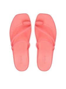 Crocs Japonki Miami Toe Loop Sandal 209862 Różowy. Czerwone klapki Crocs, bez wzorów, z tworzywa sztucznego, bez obcasa. Za 179,99 zł.