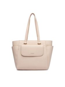 Lasocki Torebka CEO-LSK-X-004-10 Beżowy. Brązowe shopper bag Lasocki, bez wzorów, ze skóry, bez dodatków. Za 239,99 zł.