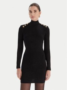 Marciano Guess Sukienka dzianinowa 5BGK52 5881Z Czarny Slim Fit. Czarne sukienki Marciano Guess, z aplikacjami, z dzianiny, bez kołnierzyka, bez ramiączek. Za 629,99 zł.