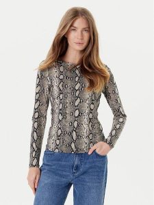 MICHAEL Michael Kors Bluzka MT551STHMC Beżowy Regular Fit. Brązowe bluzki MICHAEL Michael Kors, s, bez wzorów, z wiskozy, bez kołnierzyka, bez ramiączek. Za 339,99 zł.