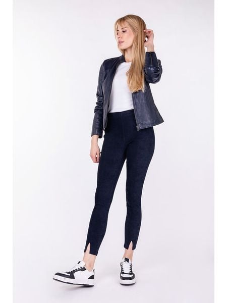 Blue Fire Spodnie "Donna" w kolorze granatowym rozmiar: W28/L30. Niebieskie spodnie z wysokim stanem Blue Fire, bez wzorów, z materiału, z podwyższonym stanem. Za 74,81 zł.