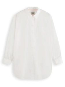 Scotch & Soda Koszula w kolorze białym rozmiar: 40. Białe koszule Scotch & Soda, bez wzorów, z bawełny, bez kołnierzyka, bez ramiączek. Za 136,13 zł.