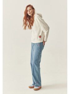 TATUUM Bluza w kolorze biało-czerwonym rozmiar: S. Białe bluzy Tatuum, s, bez wzorów, z kapturem. Za 184,46 zł.