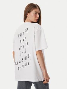 Karl Lagerfeld Jeans T-Shirt B4W17076 Biały Relaxed Fit. Białe t-shirty Karl Lagerfeld Jeans, xs, bez wzorów, z bawełny, bez kołnierzyka, bez ramiączek. Za 299,99 zł.