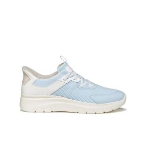 Sneakersy damscy Geox Plummery Plus. Niebieskie buty sportowe Geox, bez wzorów, bez zapięcia. Za 387,50 zł.