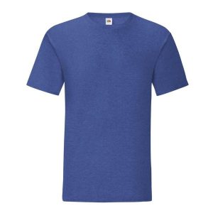 Koszulka Unisex Dla Dorosłych Iconic Heather. Niebieskie bluzki FRUIT OF THE LOOM, m, bez wzorów, sportowe, bez kołnierzyka, bez ramiączek. Za 33,99 zł.