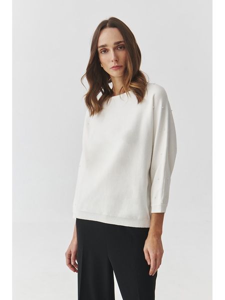 TATUUM Sweter "Perlo" w kolorze kremowym rozmiar: L. Brązowe swetry oversize Tatuum, l, bez wzorów, bez ramiączek. Za 166,10 zł.