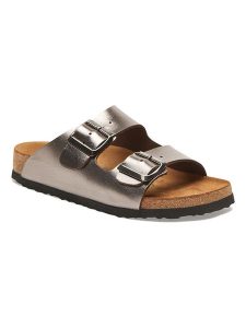 Comfortfusse Skórzane klapki w kolorze szarobrązowym rozmiar: 36. Brązowe klapki Comfortfüße, bez wzorów, z otwartym noskiem, bez obcasa. Za 260,99 zł.