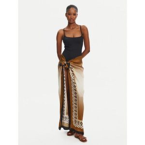 Chusta Max Mara Beachwear. Brązowe apaszki i chusty Max Mara Beachwear, bez wzorów. Za 809,99 zł.