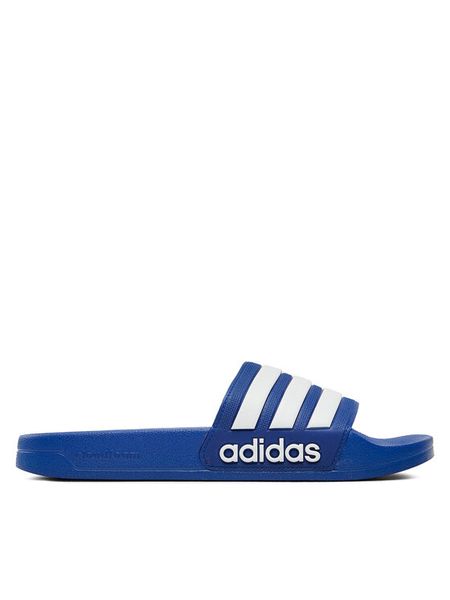 Adidas Klapki Adilette Shower GW1048 Niebieski. Niebieskie kalosze ADIDAS, bez wzorów, z syntetyku. Za 129,99 zł.