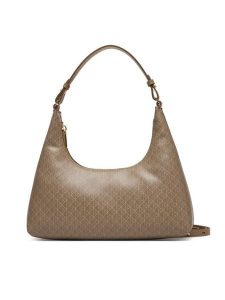 Calvin Klein Torebka Emblem Aop Conv Shoulder Bag LV04F3298G Beżowy. Brązowe torebki klasyczne Calvin Klein, bez wzorów, ze skóry, bez dodatków. Za 529,99 zł.
