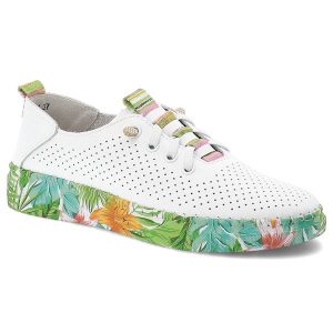 Półbuty damskie Artiker, cholewka ze skóry naturalnej perforowana struktura i zaokrąglony nosek, białe, 58C0441. Białe półbuty ARTIKER, bez wzorów, ze skóry, bez obcasa, bez zapięcia. Za 199,00 zł.