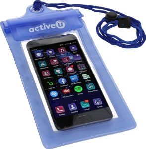 Saszetka na smartfon Activeu szczelna. Niebieskie nerki i saszetki ACTIVEU, bez wzorów, z materiału. Za 35,00 zł.