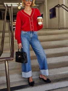 LA Angels Kardigan w kolorze czerwonym rozmiar: M. Czerwone kardigany LA Angels. Za 152,99 zł.