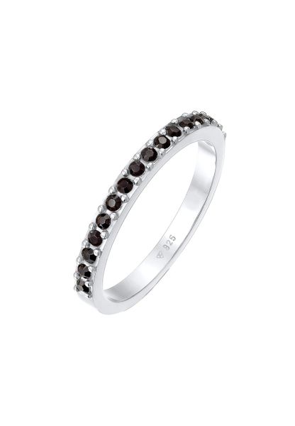Elli Damski pierścionek Memoire z kryształami w srebrze próby 925 Sterling Silver Pierścionki 1 ct. Szare pierścionki Elli, srebrne. Za 293,99 zł.