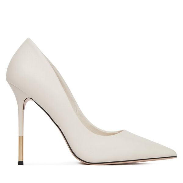 Szpilki Eva Minge. Białe szpilki Eva Minge, bez wzorów, bez obcasa. Za 479,99 zł.