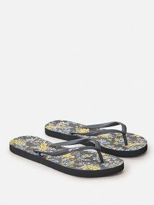 Rip Curl Japonki "Mixed Bloom" w kolorze błękitno-żółto-czarnym rozmiar: 37. Czarne klapki Rip Curl, bez wzorów, z otwartym noskiem, bez obcasa. Za 57,06 zł.