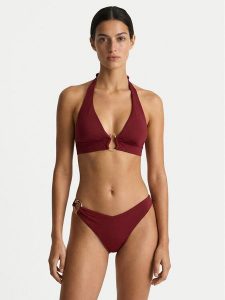 Guess Góra od bikini E6GJ14 KF590 Bordowy. Czerwone bikini Guess, z aplikacjami, z syntetyku. Za 329,99 zł.