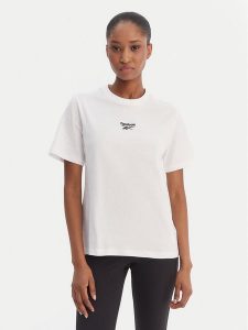 Reebok T-Shirt Ivanna RK25508CCW Biały Regular Fit. Białe t-shirty Reebok, s, bez wzorów, z bawełny, bez kołnierzyka, bez ramiączek. Za 79,99 zł.