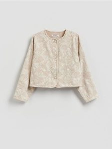 Jeansowa marynarka - złamana biel. Marynarki i żakiety Reserved, l, bez wzorów, z bawełny. Za 159,99 zł.