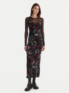 Desigual Sukienka codzienna Cassidy 25WWVK11 Czarny Slim Fit. Czarne kombinezony Desigual, l, bez wzorów, z syntetyku, bez kołnierzyka, bez ramiączek. Za 309,99 zł.