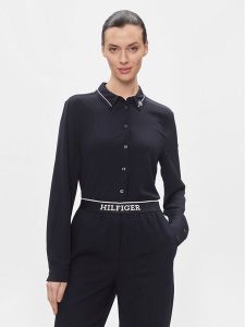 Tommy Hilfiger Koszula Smd Detail Fluid Shirt WW0WW40549 Granatowy Regular Fit. Niebieskie koszule TOMMY HILFIGER, bez wzorów, z wiskozy, bez kołnierzyka, bez ramiączek. Za 359,99 zł.
