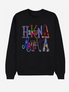 WOOOP Bluza "Hakuna Matata" w kolorze czarnym rozmiar: M. Czarne bluzy Wooop, m, bez wzorów, z bawełny, bez kaptura. Za 74,63 zł.