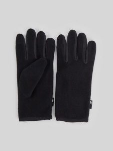 4F Rękawiczki polarowe Touch Screen uniseks - czarne L. Czarne rękawiczki 4f, na zimę, bez wzorów, z dzianiny. Za 49,99 zł.