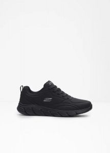 Sneakersy Sketchers. Czarne buty sportowe bonprix, bez wzorów, bez zapięcia. Za 249,99 zł.
