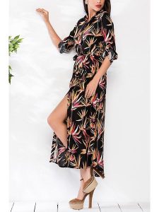 Milan Kiss Sukienka w kolorze czarno-pomarańczowym rozmiar: M. Czarne sukienki Milan Kiss, m, bez wzorów, z wiskozy, bez kołnierzyka, bez ramiączek, maxi. Za 118,56 zł.