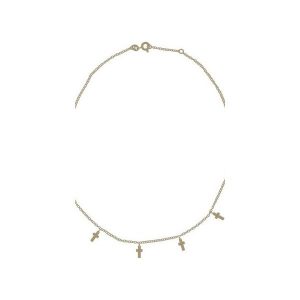 Srebrny pozłacany naszyjnik choker z krzyżykami. Naszyjniki marki Atdiament. Za 129,00 zł.