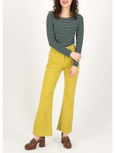 Blutsgeschwister Dżinsy - Comfort fit - w kolorze żółtym rozmiar: W32. Żółte jeansy Blutsgeschwister, z aplikacjami, z bawełny, z podwyższonym stanem. Za 136,13 zł.