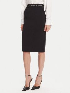 Elisabetta Franchi Spódnica midi GO-118-56E2-v220 Czarny Regular Fit. Czarne spódnice Elisabetta Franchi, bez wzorów, z syntetyku, midi. Za 489,99 zł.