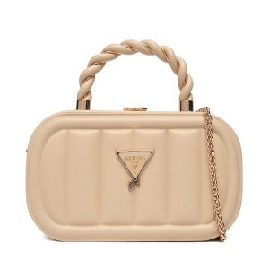 Torebka Guess. Brązowe torebki klasyczne Guess, z aplikacjami, bez dodatków. Za 299,99 zł.