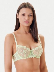 Guess Biustonosz z fiszbiną O5GC15 KCQC0 Zielony. Zielone biustonosze Guess, z aplikacjami, z syntetyku. Za 169,99 zł.