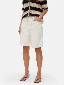 Vero Moda Szorty jeansowe Villa 10326196 Beżowy Regular Fit. Brązowe szorty Vero Moda, bez wzorów, z bawełny. Za 179,99 zł.