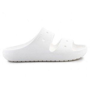 Sandały Crocs Classic Sandal V2 209403-100 białe. Białe sandały w ażurowe wzory, bez obcasa, bez zapięcia. Za 271,50 zł.